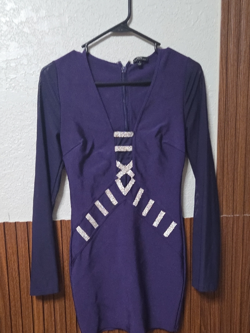 WOW couture Purple Formal Girls Dress with Silver Embellishments